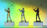 Metallfigur Golfer